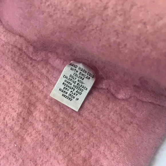 Katherine Kelly Angora Button Front Cardigan Sweater pink girls Large soft warm - Picture 4 of 7